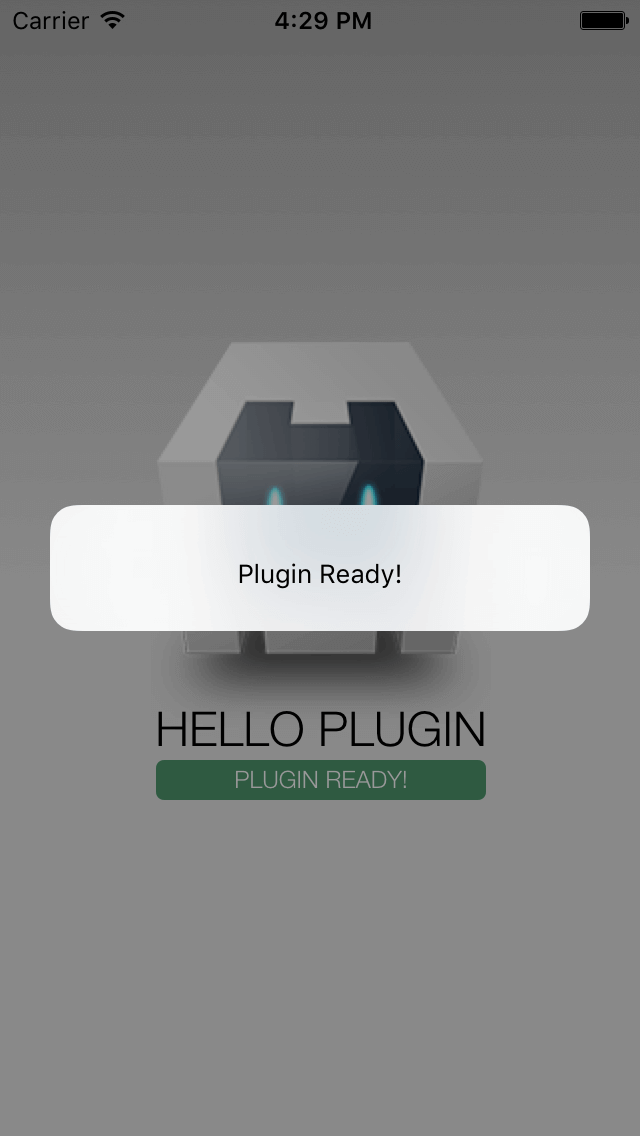 Plugin running on iOS emulator.