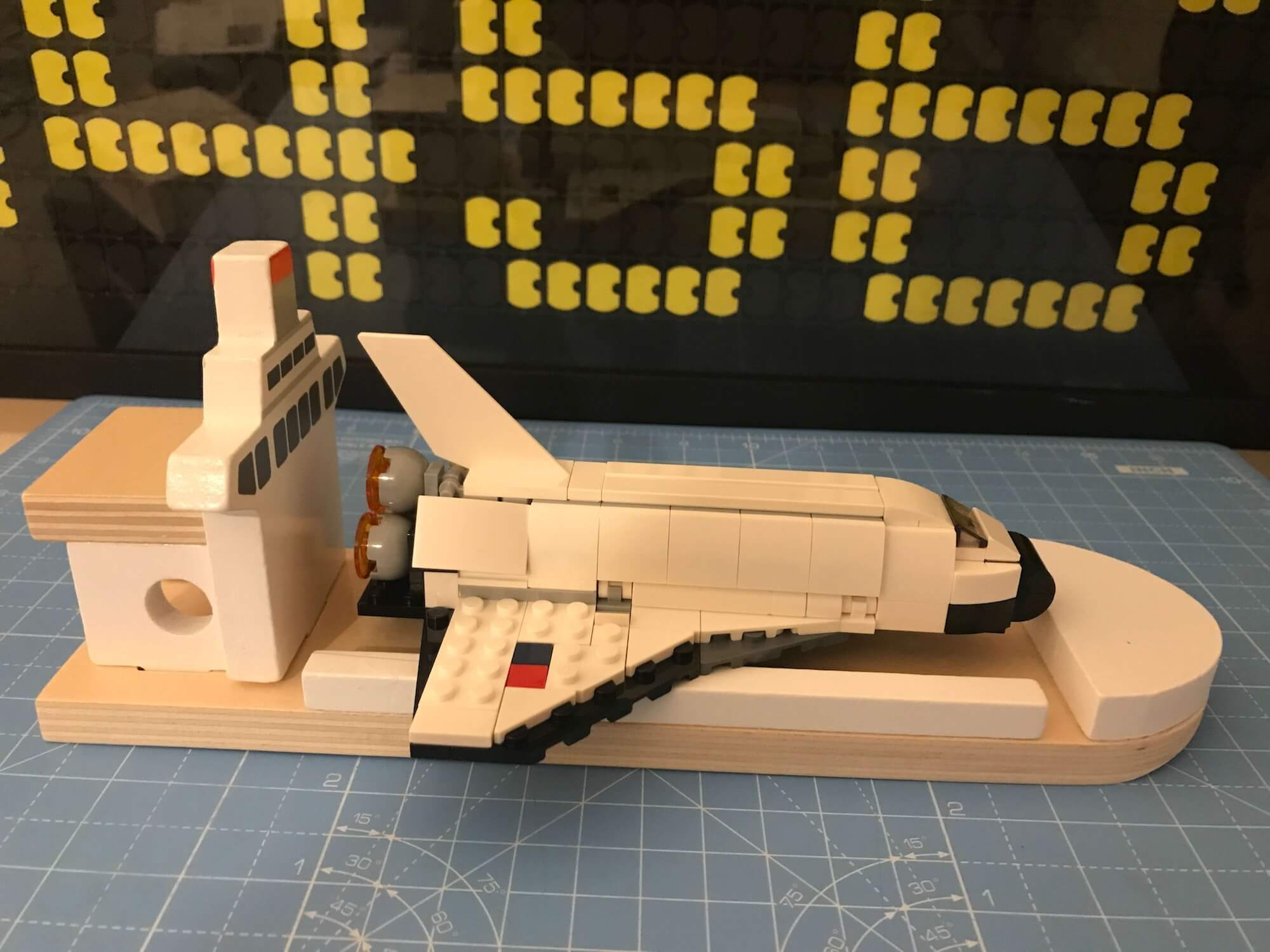 Completed Shuttle on the shipping ship with the payload doors closed.