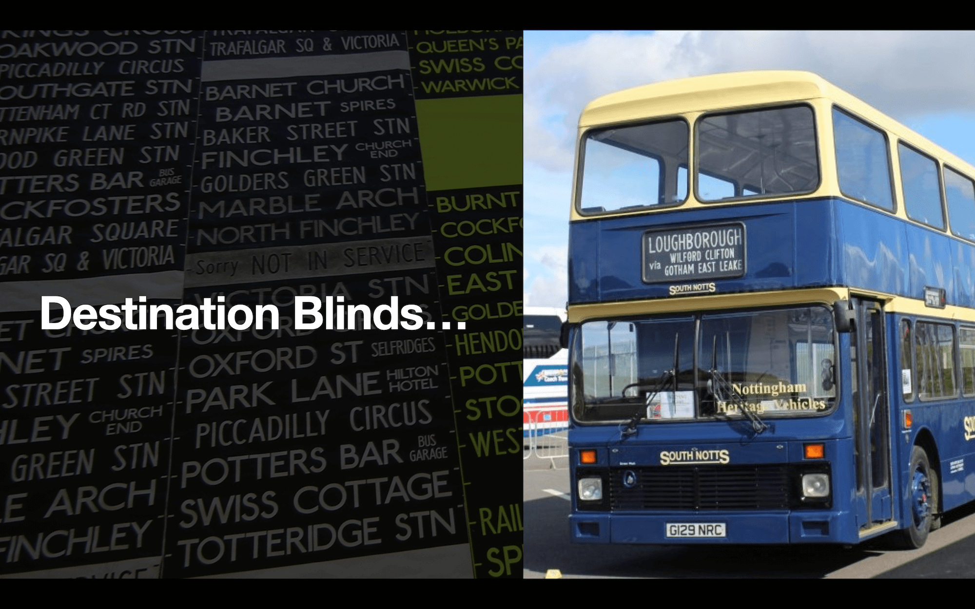 Bus with destination blind
