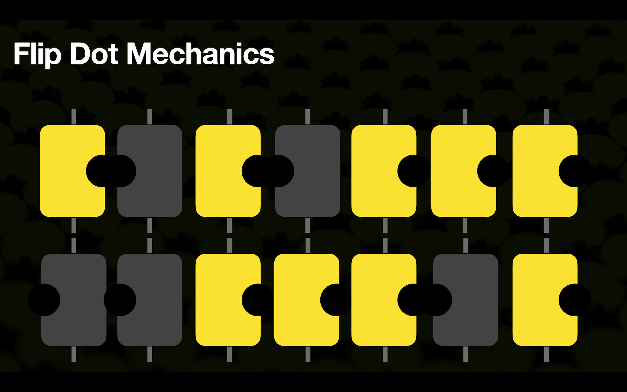 Diagram showing flip dots