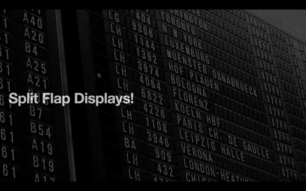 A split flap display