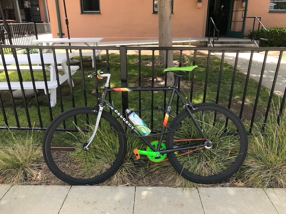 Rebuilt bike on a coffee run
