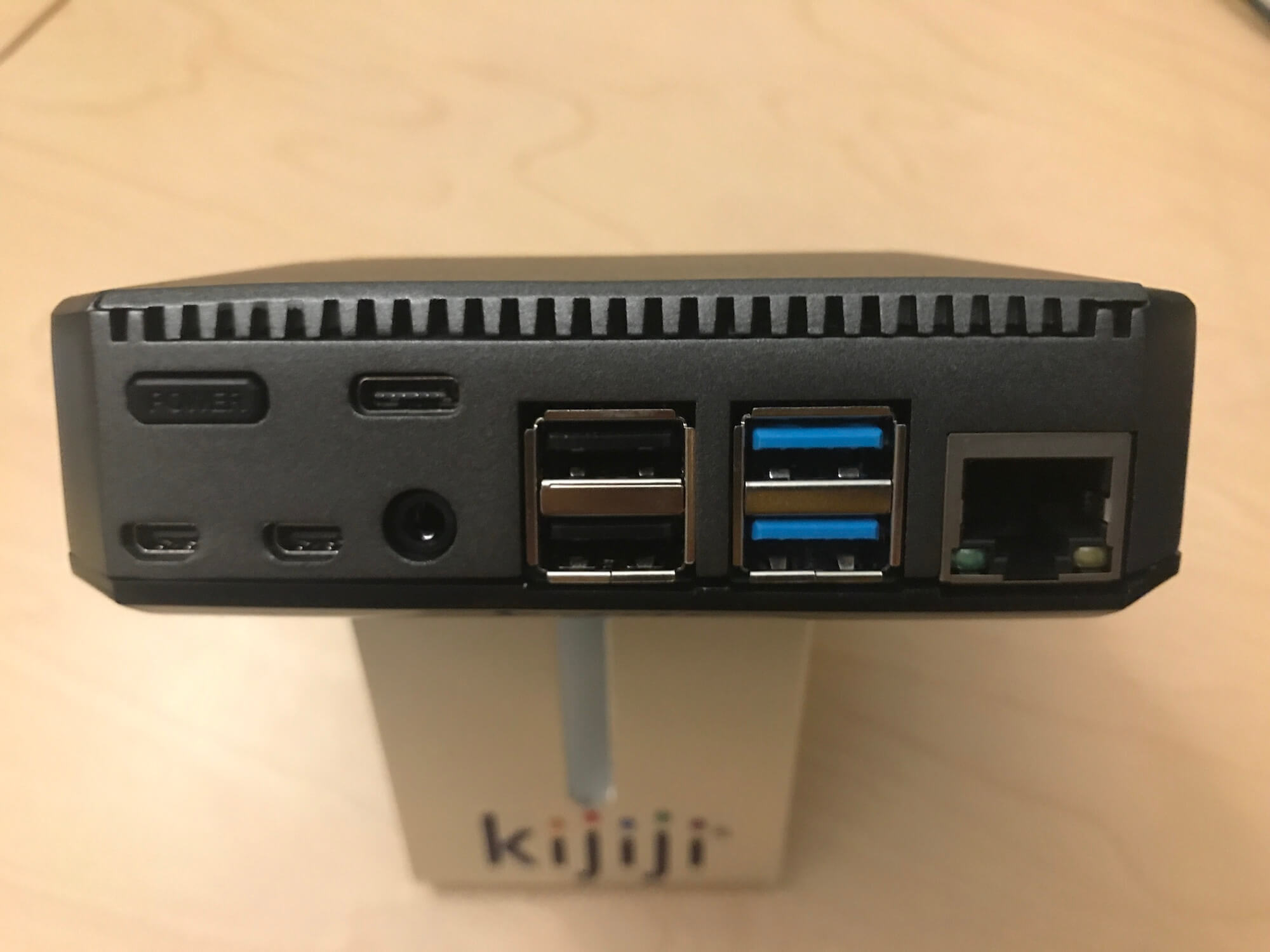 Arrangement of ports and power button