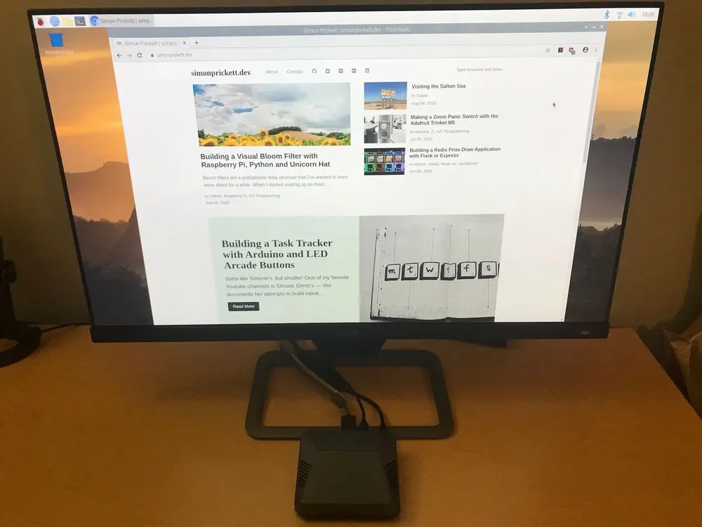 Raspberry Pi 4 desktop up and running