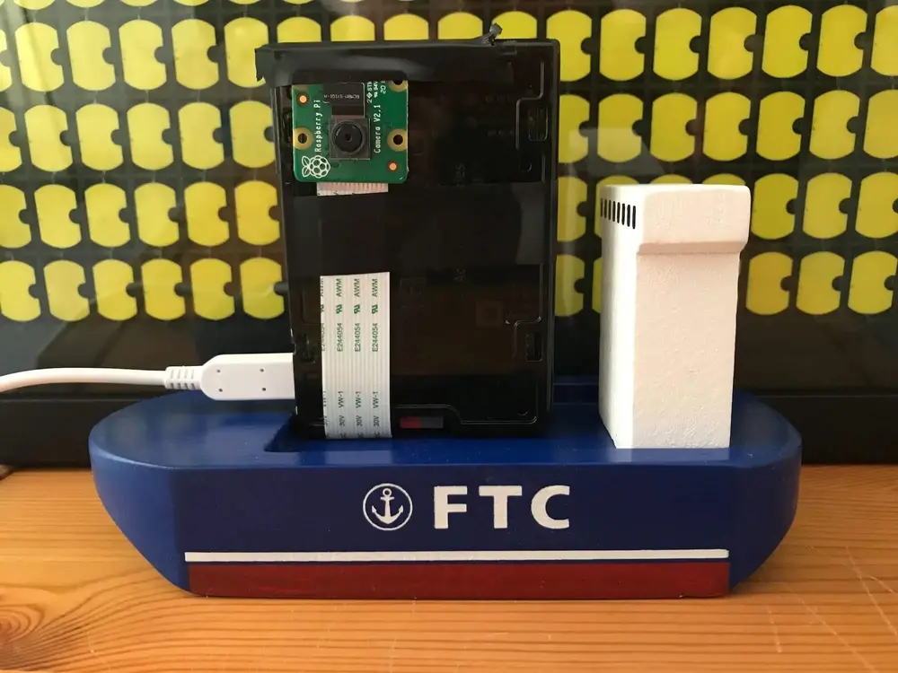 The camera set up on the Raspberry Pi.