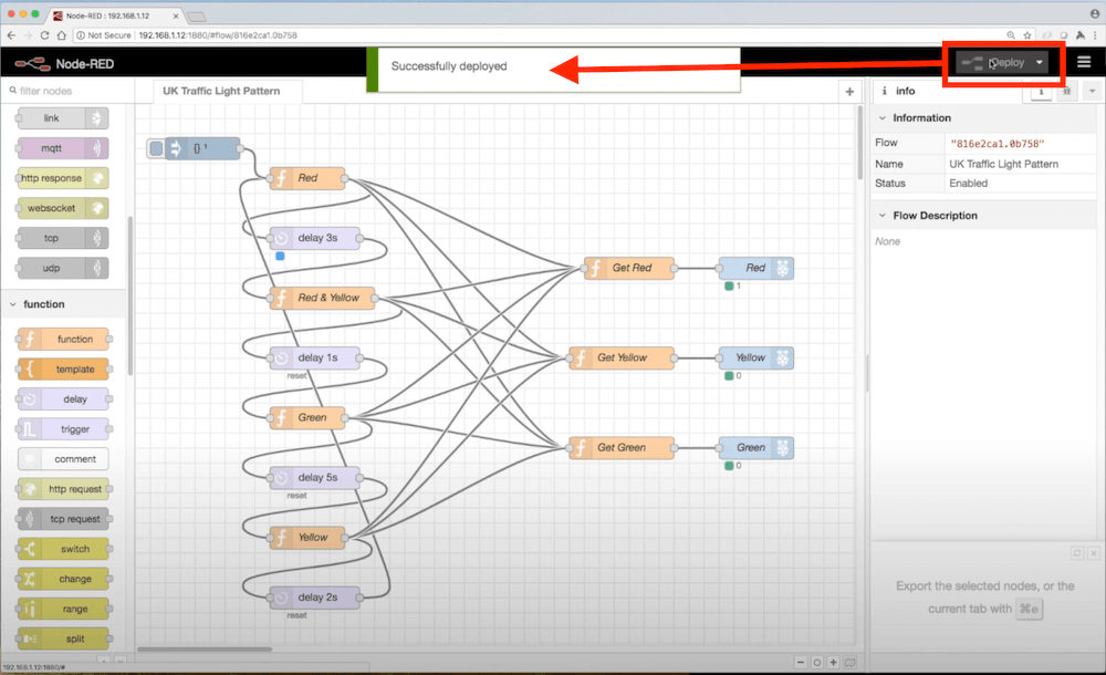 Deploying the flow.