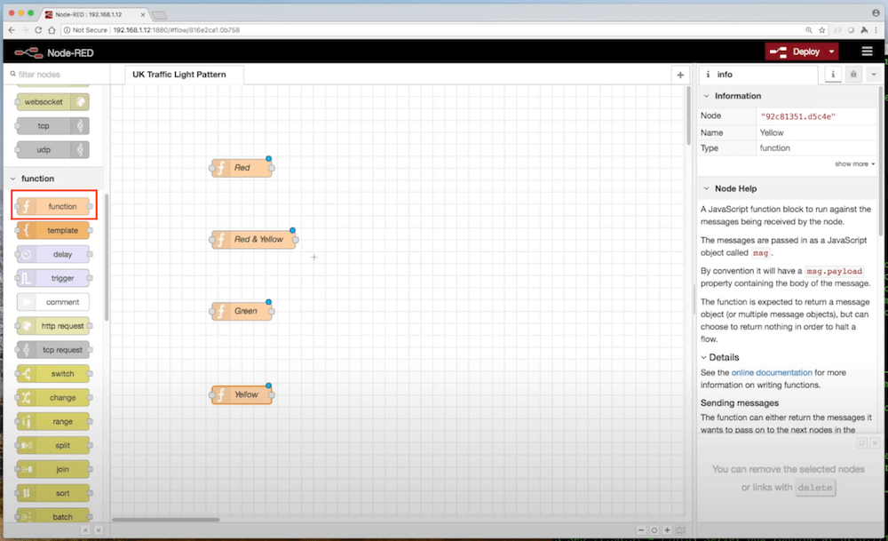 Adding function nodes for states.