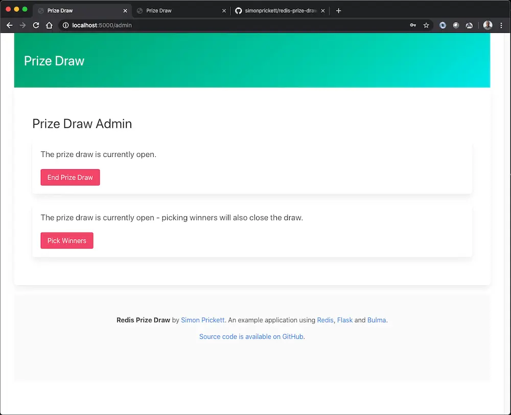 Closing the Prize Draw