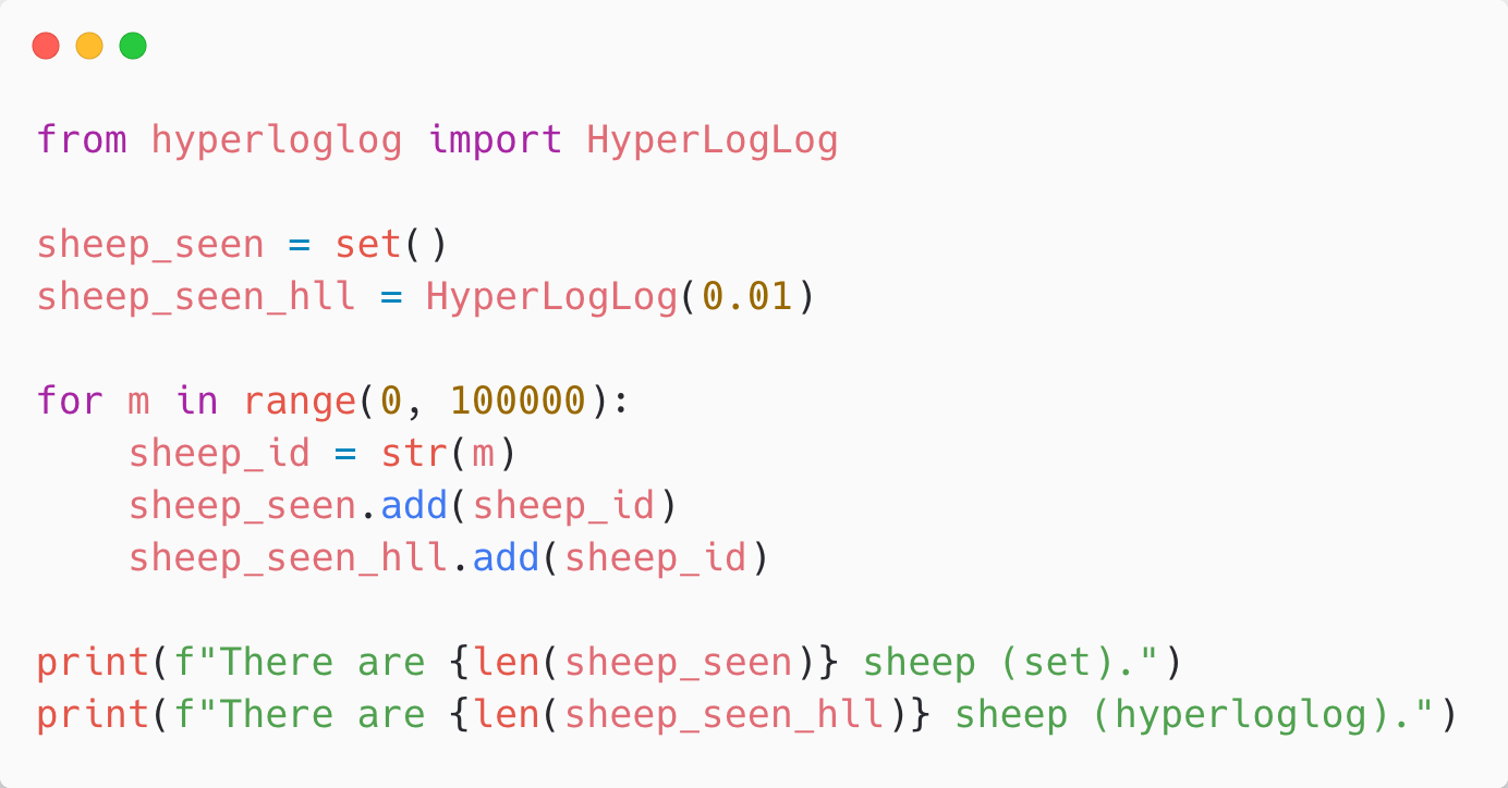 Hyperloglog with a Python module