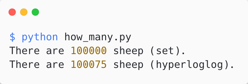 Comparing Python set and Hyperloglog module counts
