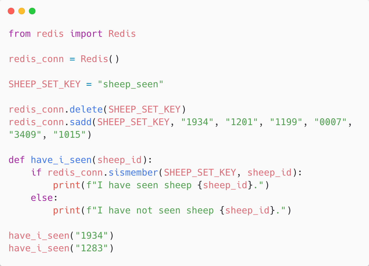 Checking set membership with Redis