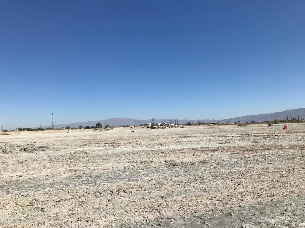 Looking back from the shore. In 2016 the water was up to the raised area... lots of evaporation